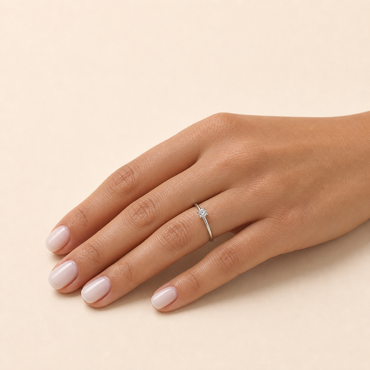 Anello Solitario con Diamante 0,09 ct G VS in Oro Bianco 18kt – Mirco Visconti (AL546/25)
