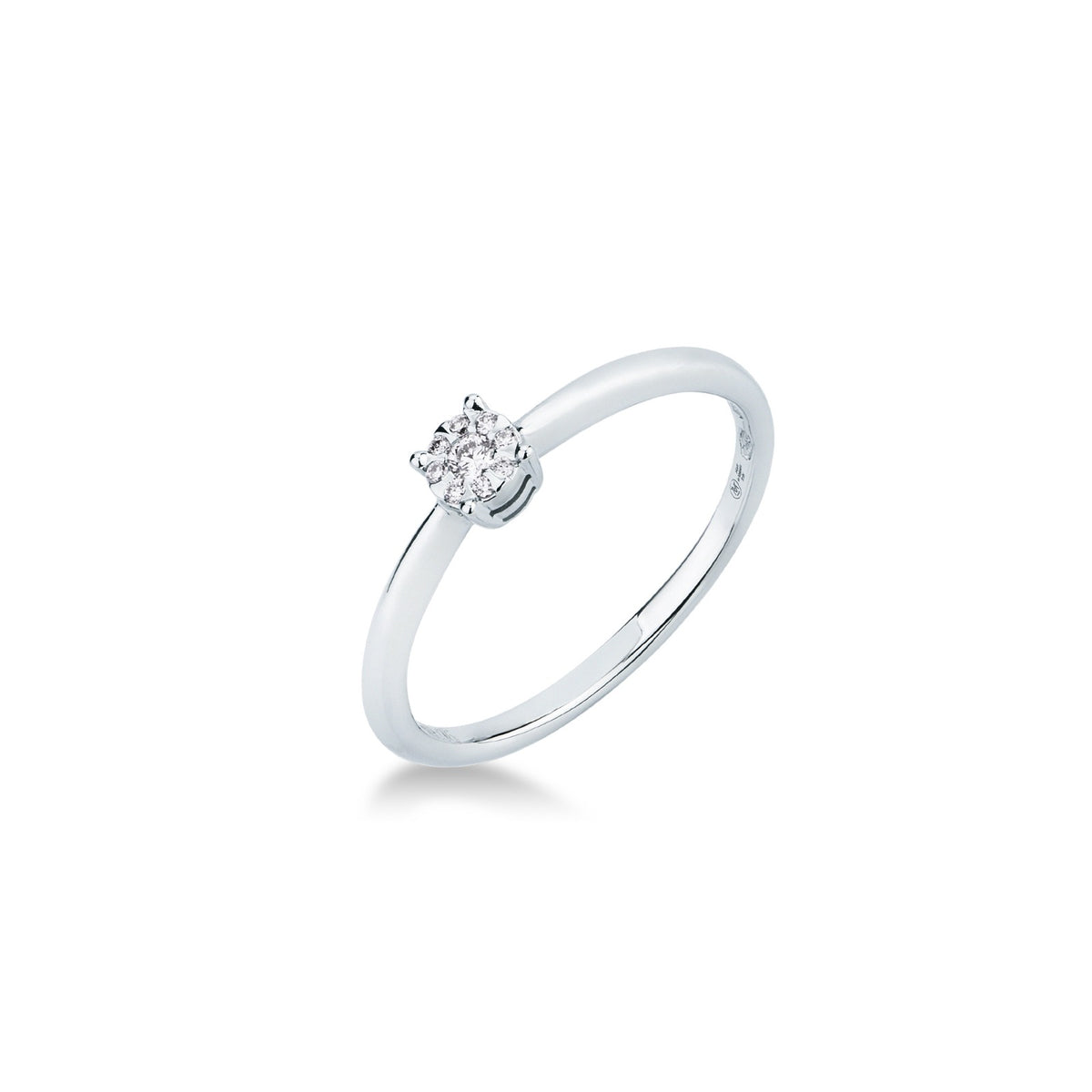 Anello con Diamante 0,05 ct in Oro Bianco 18kt – Mirco Visconti