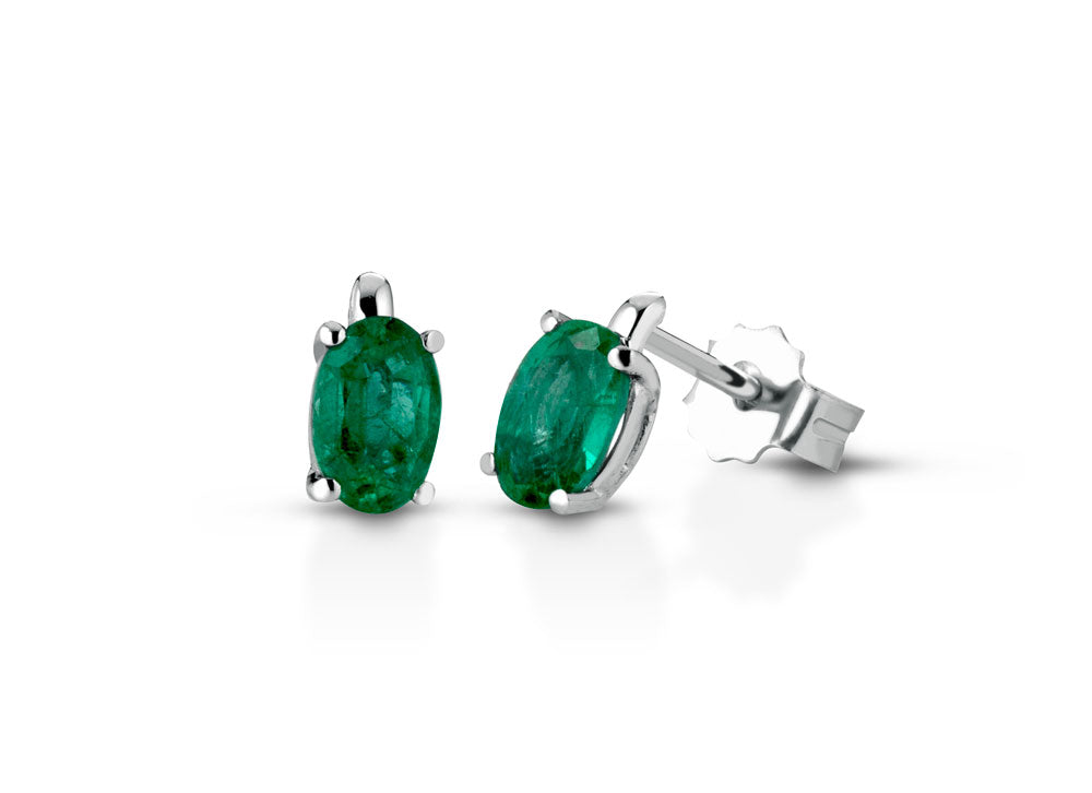 Orecchini con Smeraldi 0,88 ct in Oro Bianco 18kt – PG Gioielli (ORONLY/1S)