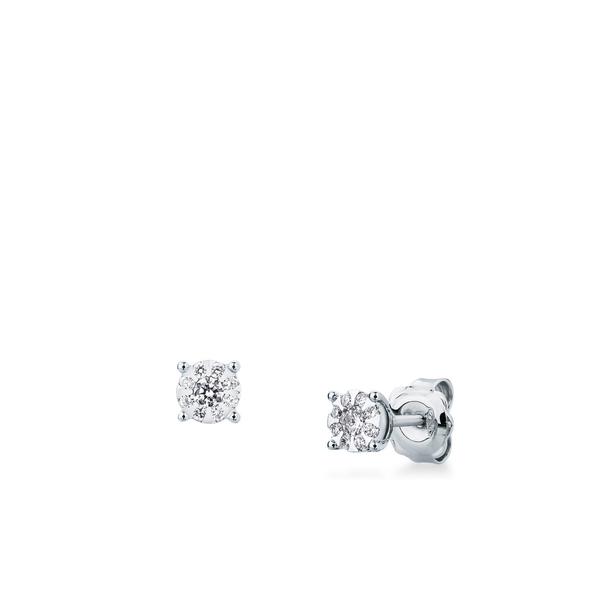 Orecchini Punto Luce con Diamanti in Oro Bianco 18kt – Mirco Visconti