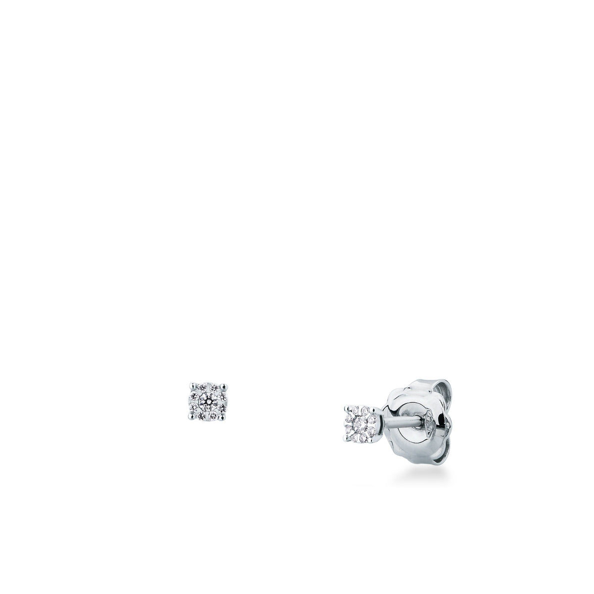 Orecchini Punto Luce con Diamante in Oro Bianco 18kt – Mirco Visconti