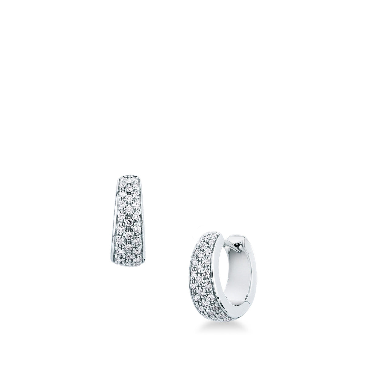 Orecchini a Cerchio con Pavé di Diamanti in Oro Bianco 18kt – Mirco Visconti