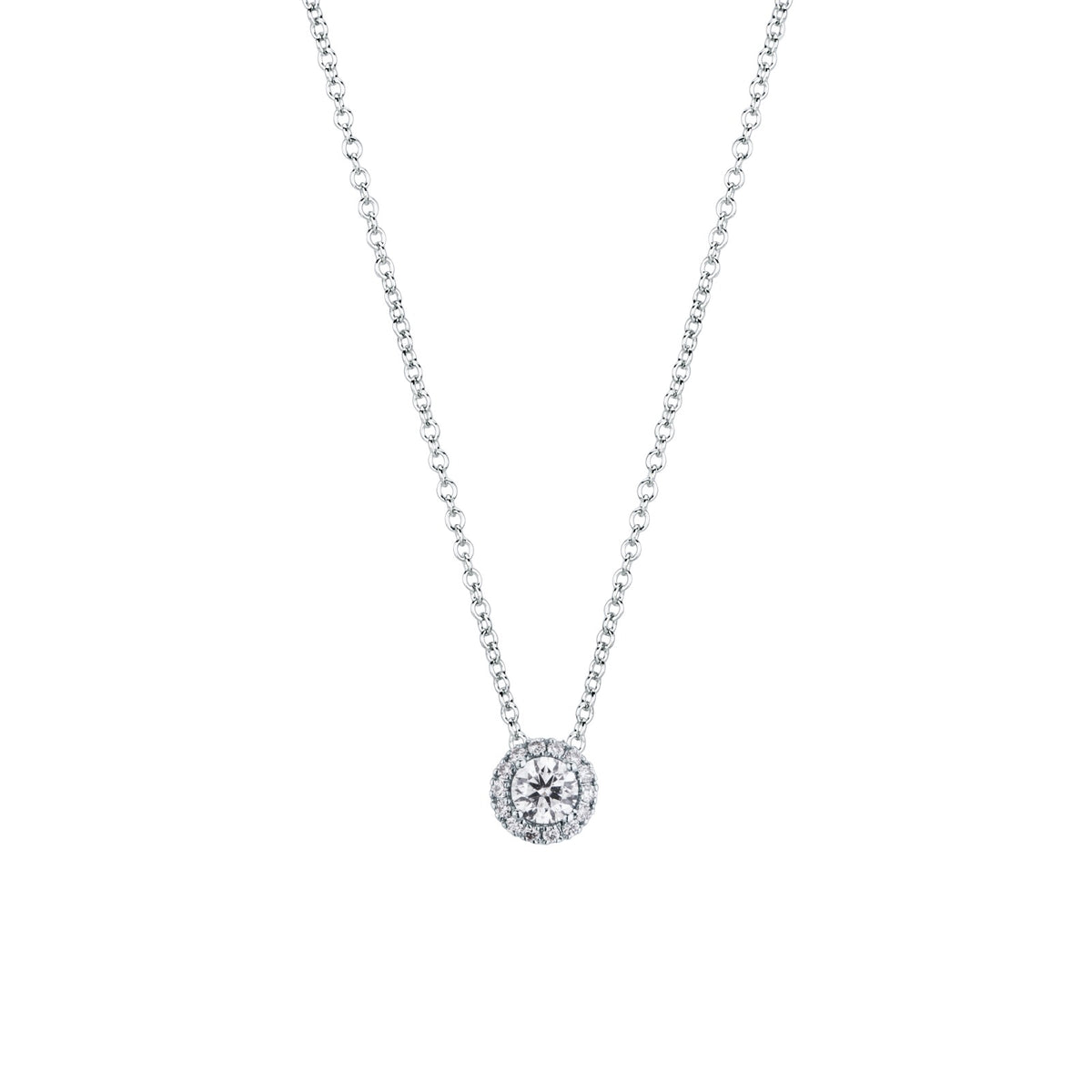 Collana Punto Luce Halo con Diamanti F VS in Oro 18kt – Mirco Visconti
