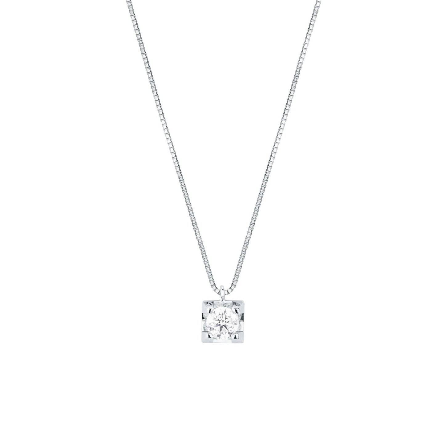 Collana con Diamante 0,12 ct in Oro Bianco 18kt – Mirco Visconti