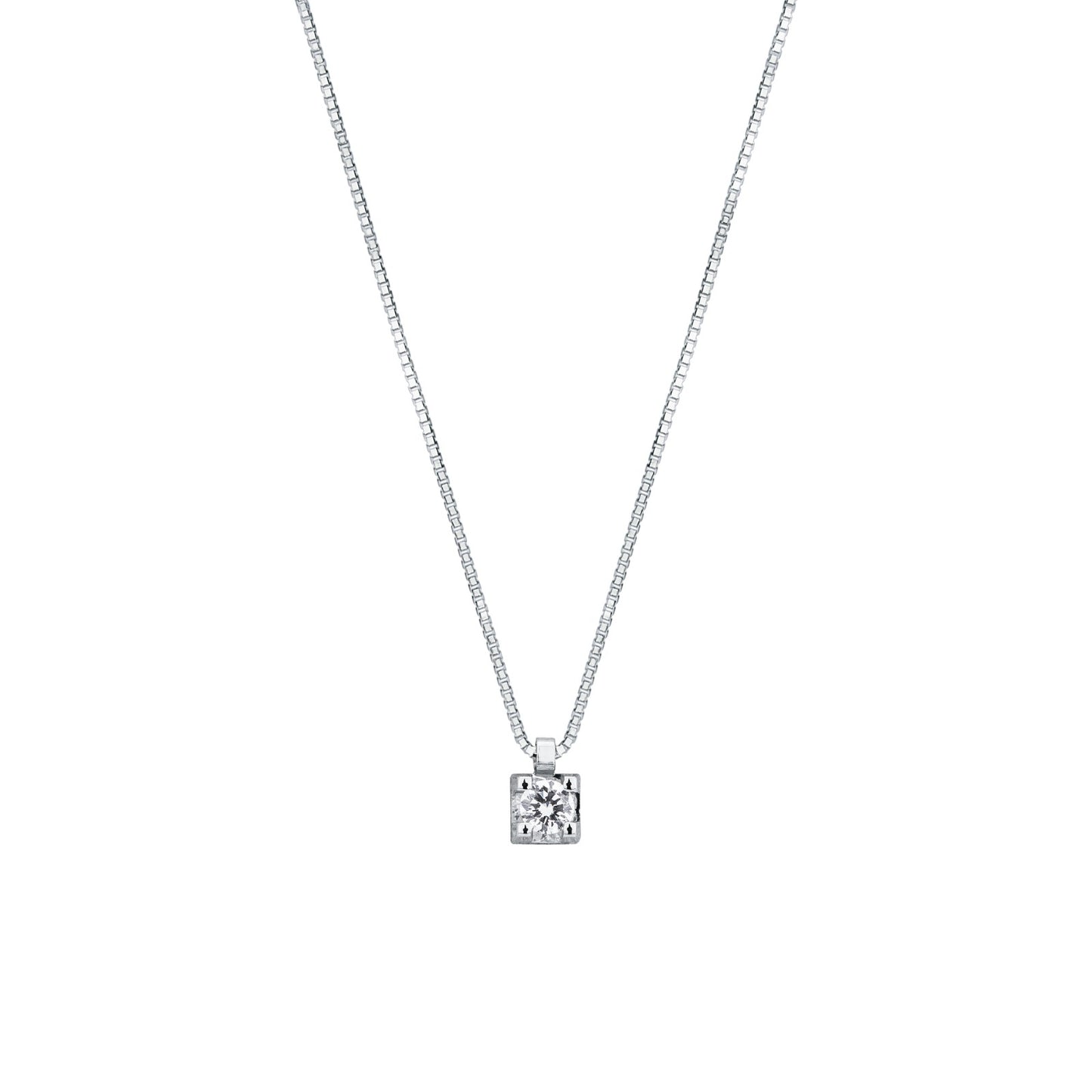 Collana con Diamante 0,11 ct in Oro Bianco 18kt – Mirco Visconti