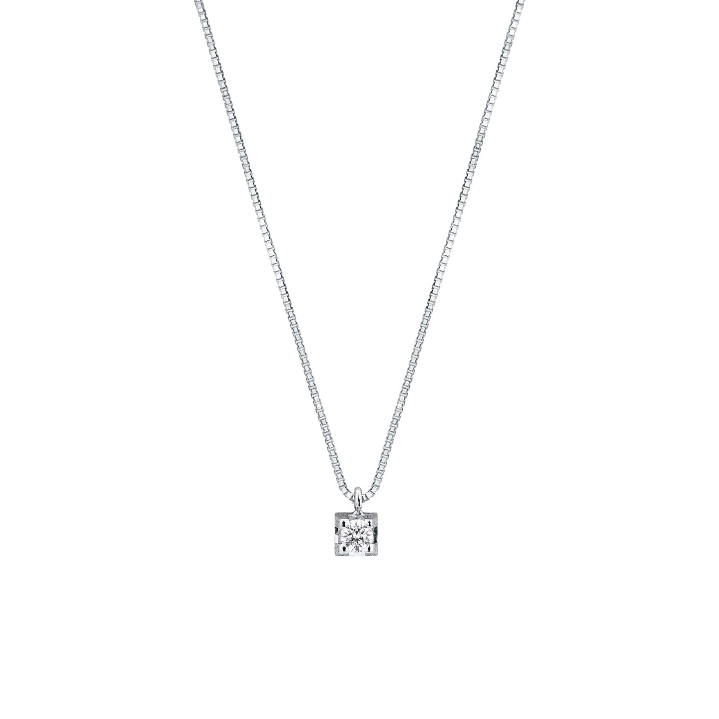 Collana con Diamante 0,07 ct in Oro Bianco 18kt – Mirco Visconti