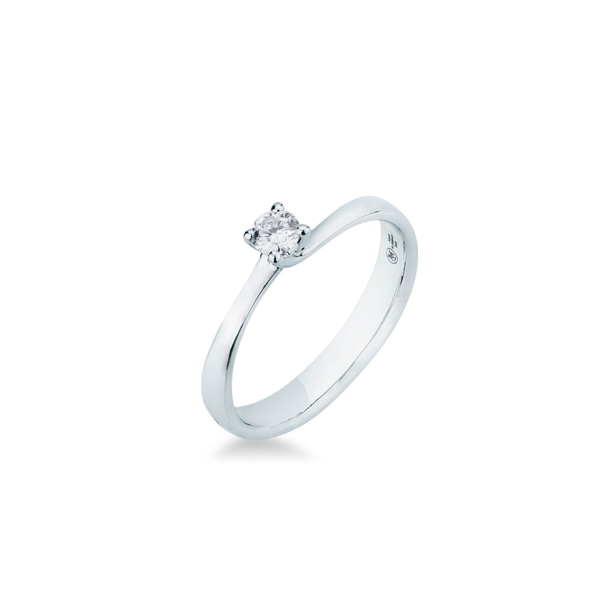 Anello con Diamante 0,14 ct in Oro Bianco 18kt – Mirco Visconti