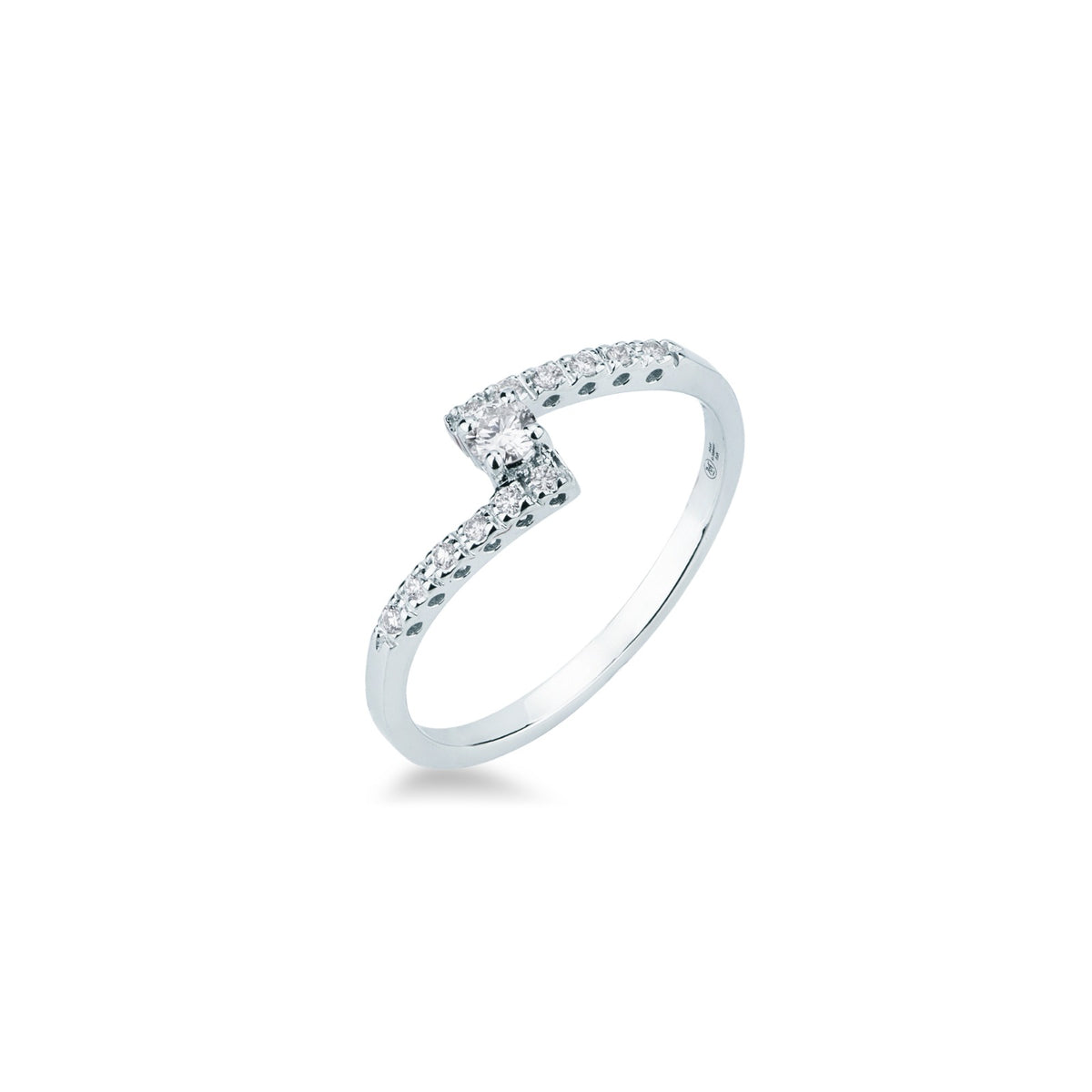 Anello con Diamanti 0,12 ct G VS in Oro Bianco 18kt – Mirco Visconti