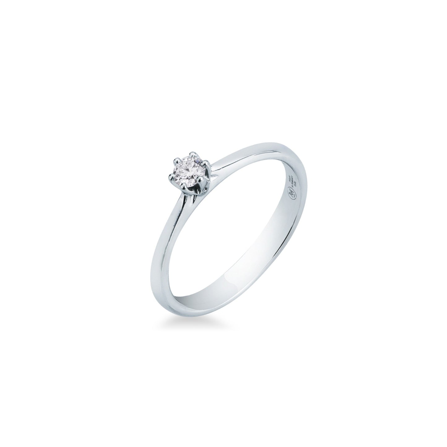 Anello Solitario con Diamante 0,15 ct G VS in Oro Bianco 18kt – Mirco Visconti
