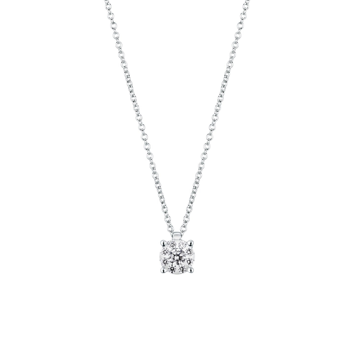 Collana Punto Luce con Diamanti 0,27 ct G VS in Oro Bianco 18kt – Mirco Visconti