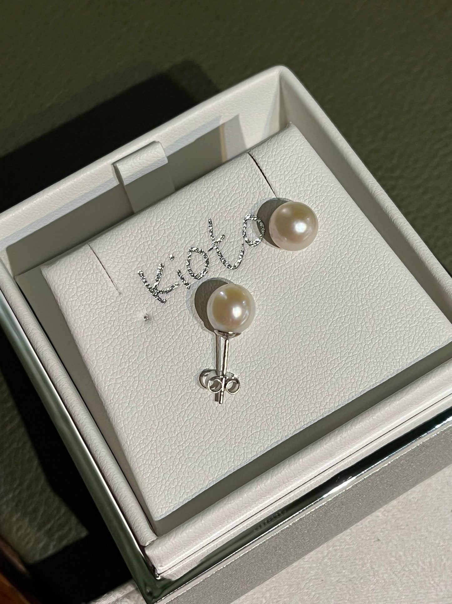 Orecchini con Perle Akoya 7-7,5 mm in Oro Bianco 18kt – PG Gioielli (ORAK/6)