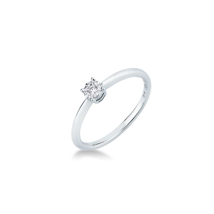 Anello Solitario con Diamante 0,06 ct G VS in Oro Bianco 18kt – Mirco Visconti