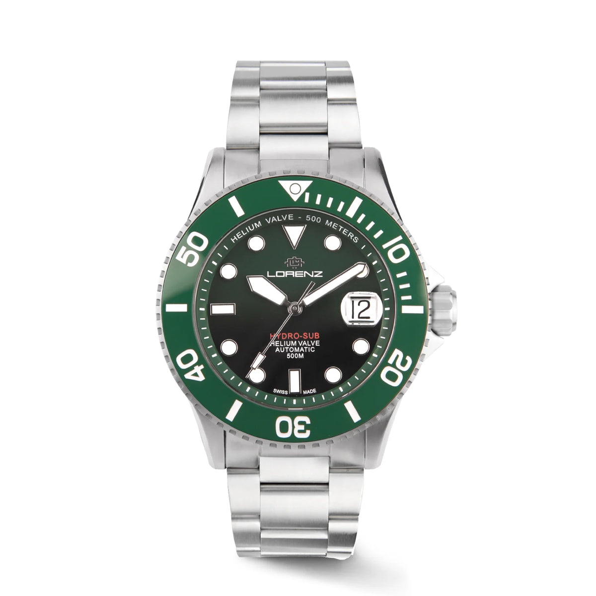 Orologio Lorenz Hydro-Sub Tre Sfere Automatico Verde Nero 090011DD
