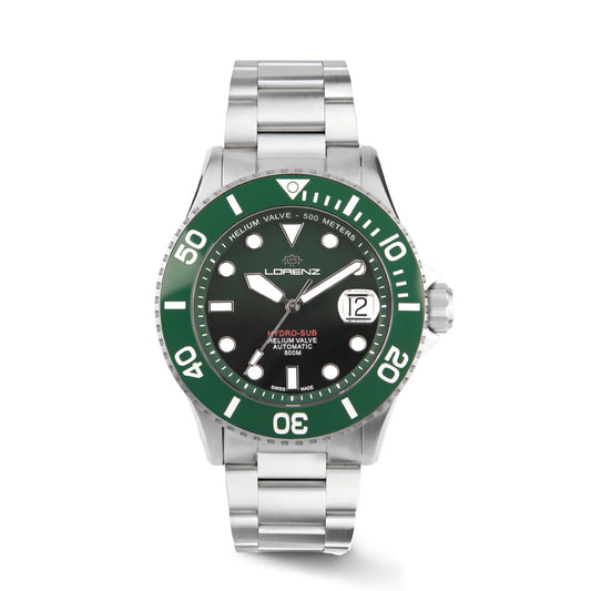 Orologio Lorenz Hydro-Sub Tre Sfere Automatico Verde Nero 090011DD
