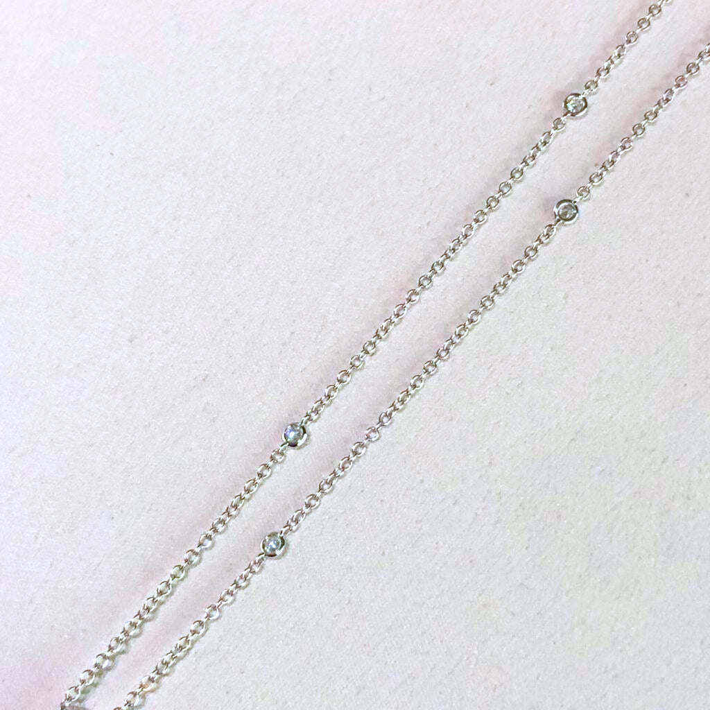 Girocollo con Pendente in Acquamarina e Diamanti in Oro Bianco 18kt – Mirco Visconti (MV42/AC)