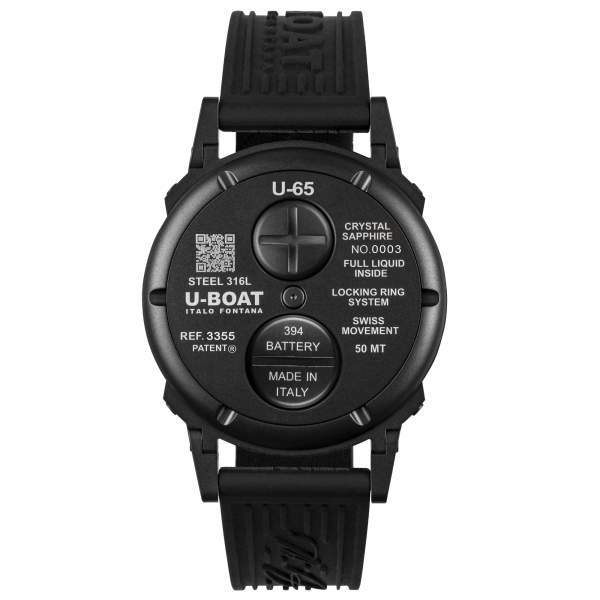 U-BOAT Classico U-65 44mm PVD Black - Orologio Uomo Quadrante Bianco - 3355