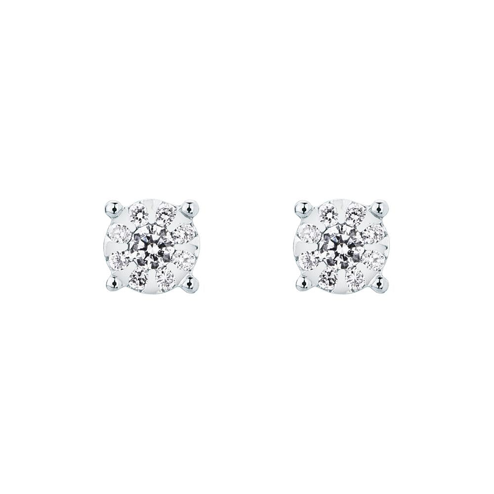 Orecchini a Lobo con Diamanti 0,11 ct G VS in Oro Bianco 18kt – Mirco Visconti