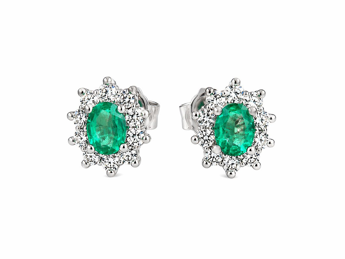 Orecchini con Smeraldo e Diamanti in Oro Bianco 18kt – Mirco Visconti (DL3S/B5S)