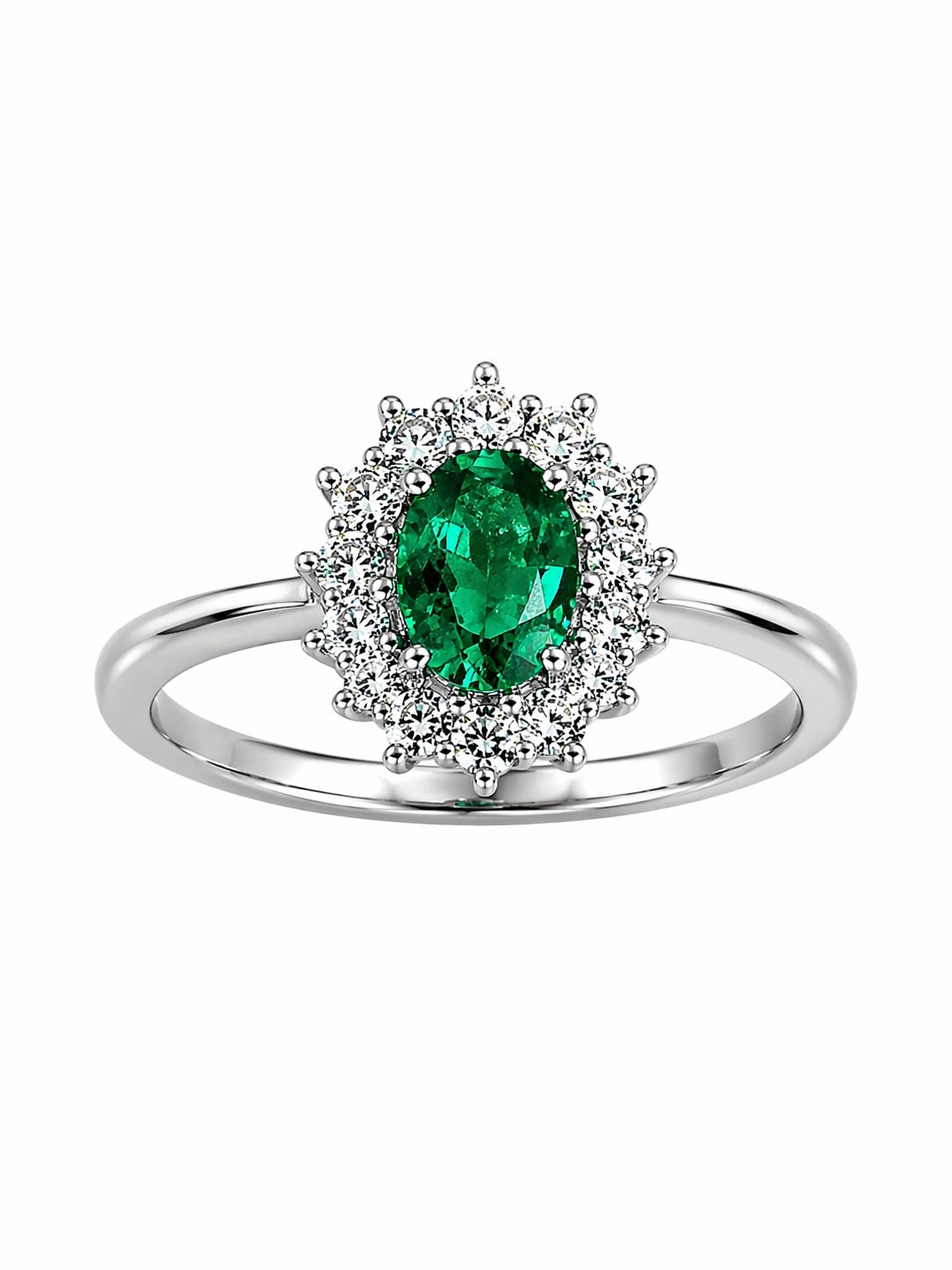 Anello con Smeraldo e Diamanti in Oro Bianco 18kt – Mirco Visconti (IE82/B20S)