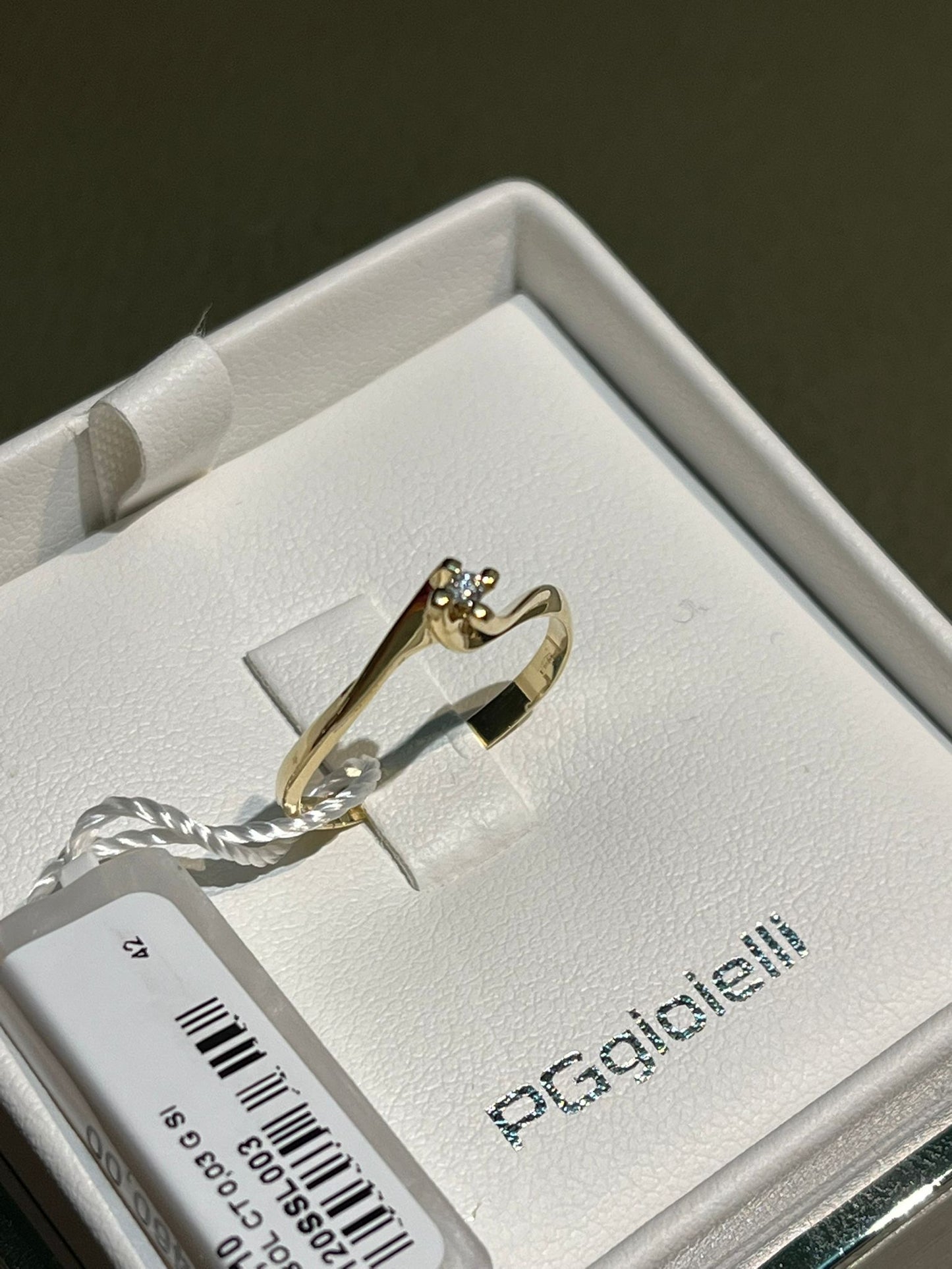 Anello Solitario PG Gioielli in Oro Giallo 18kt con Diamante 0,03 ct G – 8120SSL003