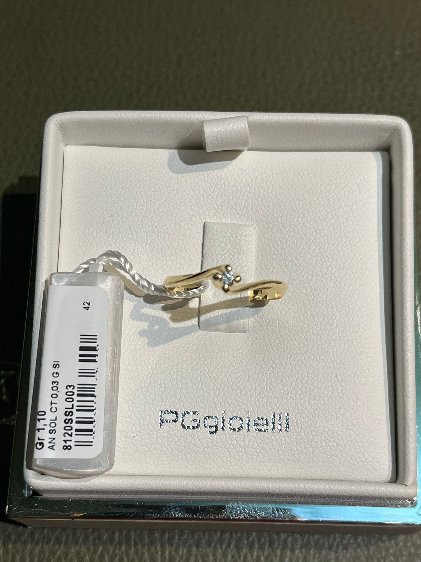 Anello Solitario PG Gioielli in Oro Giallo 18kt con Diamante 0,03 ct G – 8120SSL003