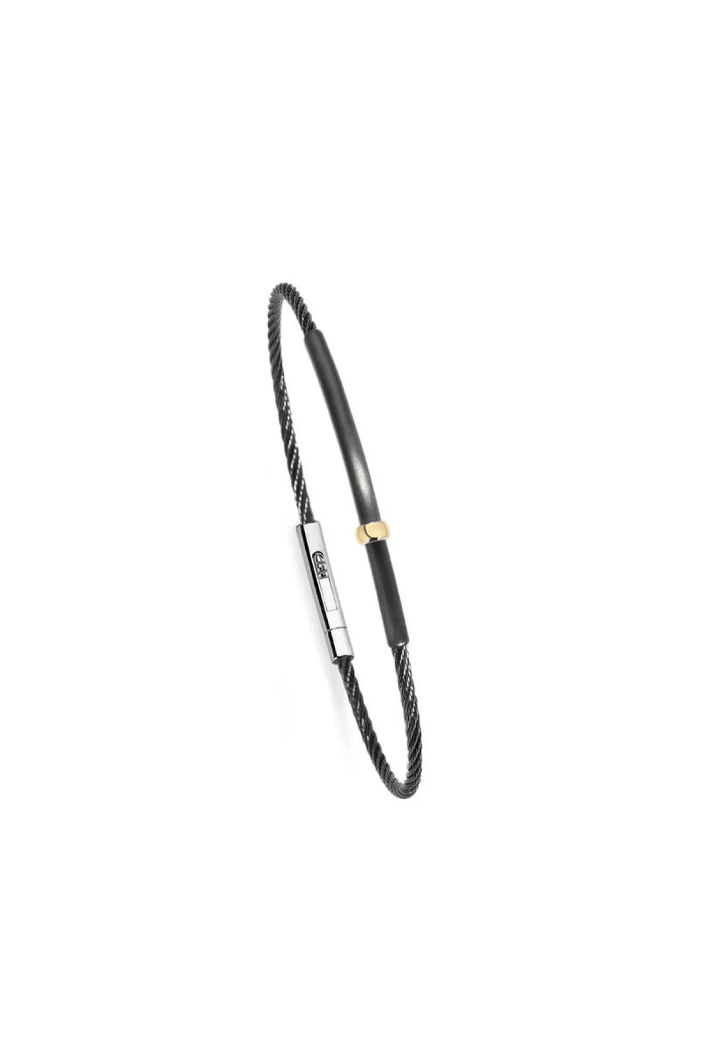 Salvatore Bersani - Bracciale Nero in Acciaio e Oro – 6336