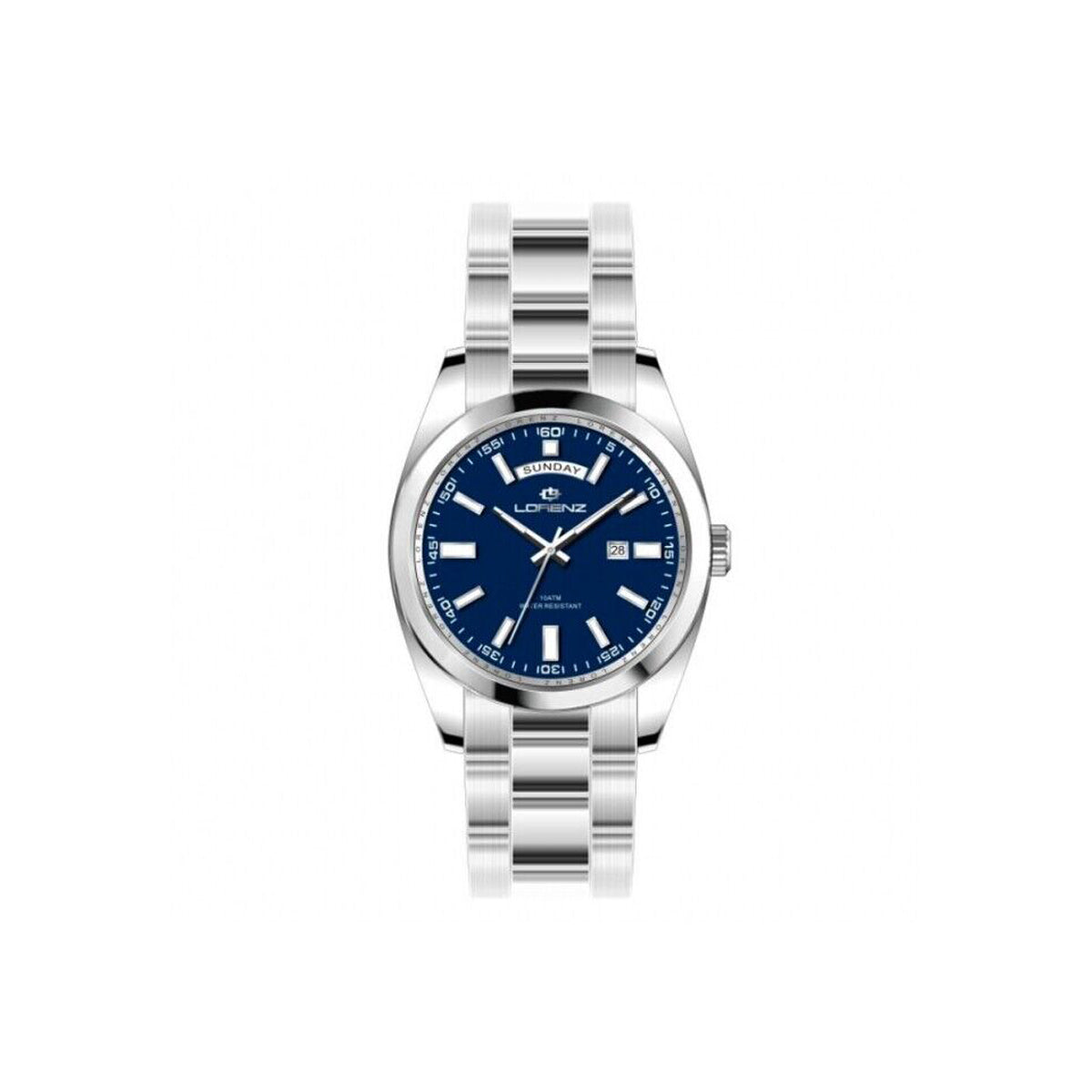 Lorenz Orologio Uomo Day-Date in Acciaio con Quadrante Blu 39mm LZ26208BB