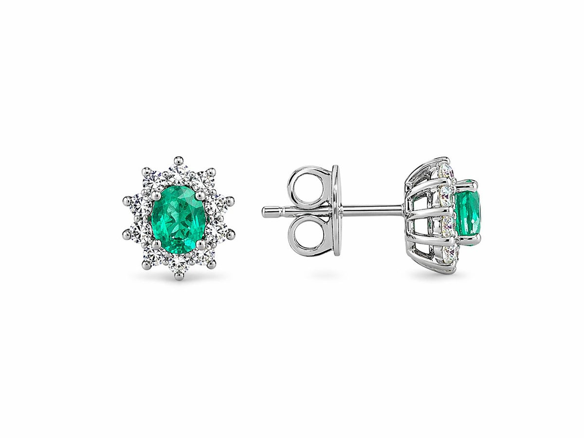Orecchini con Smeraldo e Diamanti in Oro Bianco 18kt – Mirco Visconti (DL3S/B5S)