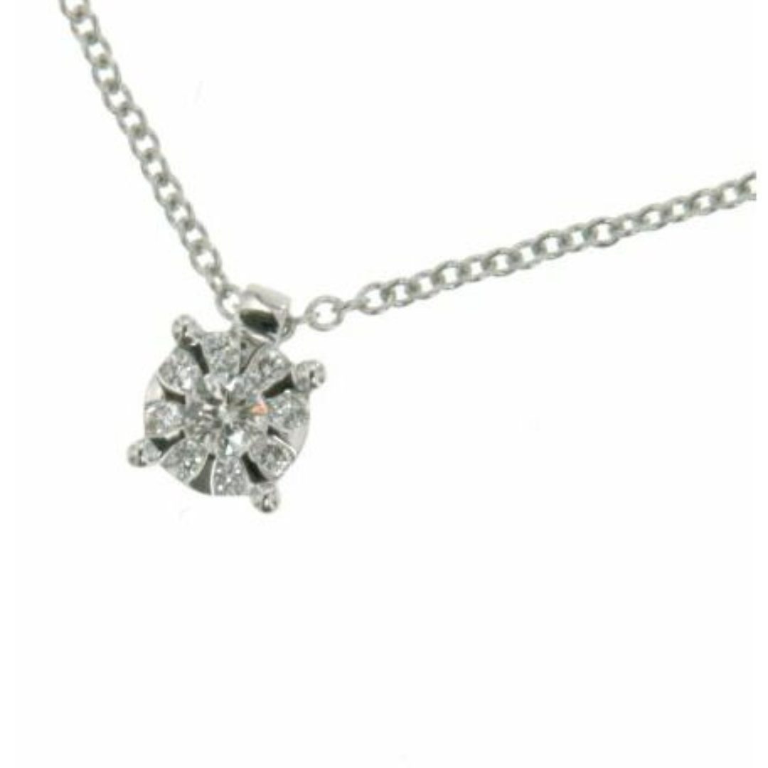 Collana Punto Luce con Diamanti 0,11 ct G VS in Oro Bianco 18kt – Mirco Visconti