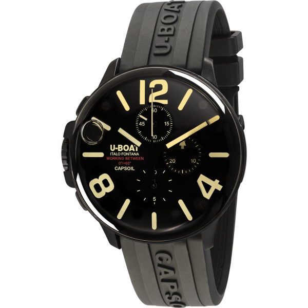 U-BOAT Capsoil Chrono 45mm DLC - Orologio Cronografo Uomo Immersione in Olio - 8109/E