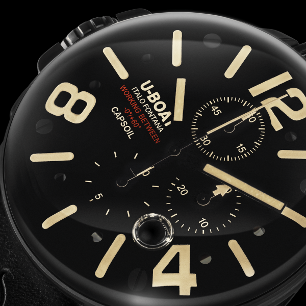 U-BOAT Capsoil Chrono 45mm DLC - Orologio Cronografo Uomo Immersione in Olio - 8109/E
