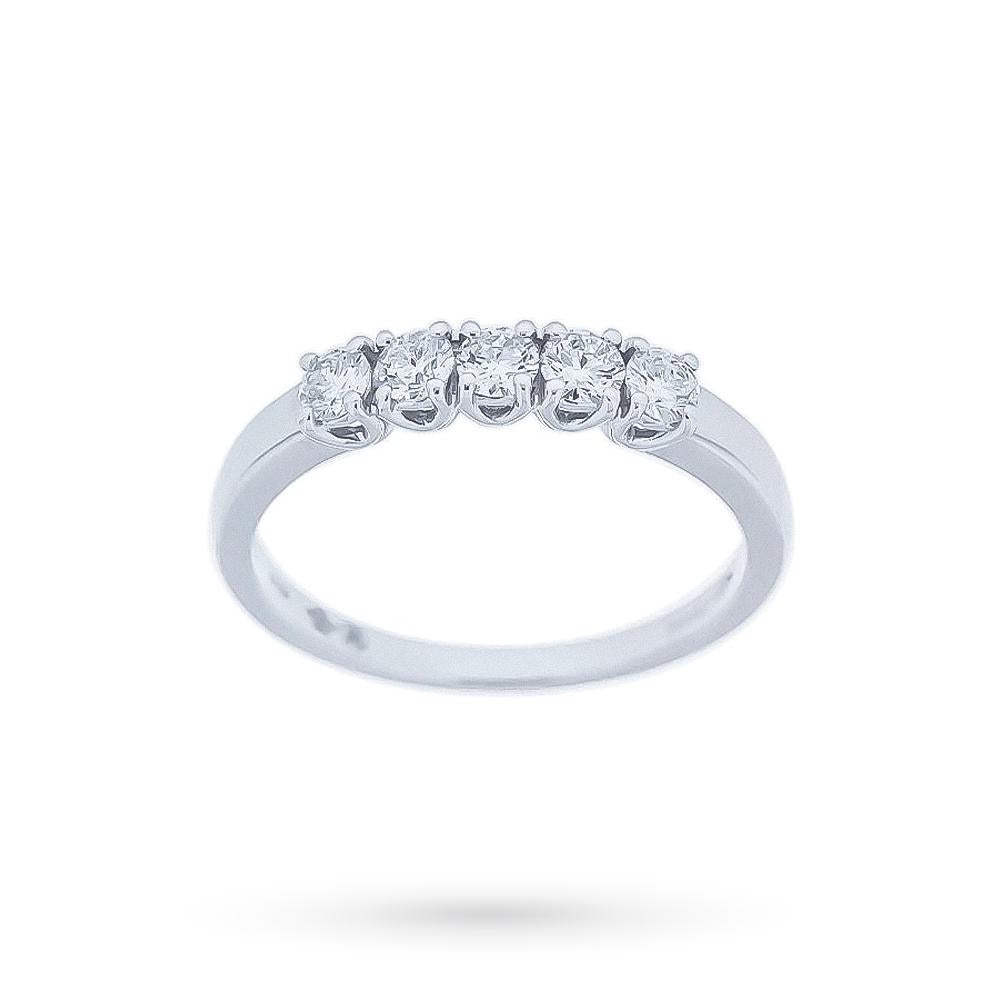 Anello Veretta con Diamanti 0,47 ct F VS in Oro Bianco 18kt – Mirco Visconti