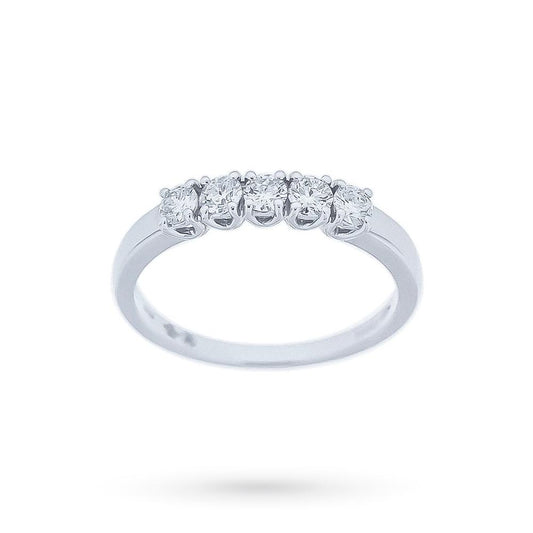 Anello Veretta con Diamanti 0,47 ct F VS in Oro Bianco 18kt – Mirco Visconti