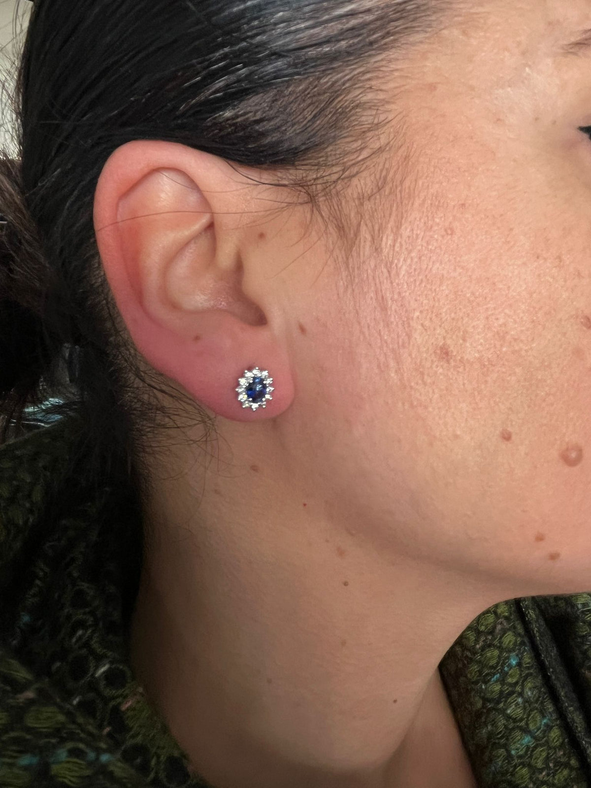 Orecchini con Zaffiri e Diamanti in Oro Bianco 18kt – PG Gioielli (ORLADYZ/1)