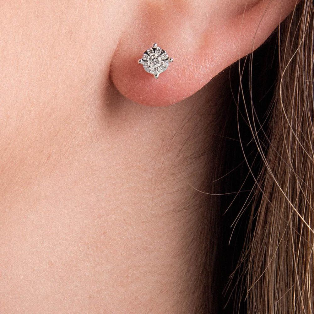 Orecchini a Lobo con Diamanti 0,23 ct G VS in Oro Bianco 18kt – Mirco Visconti