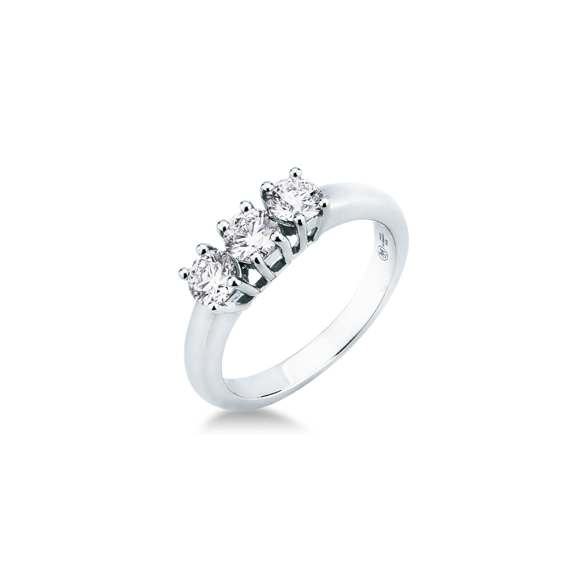 Anello Trilogy con Diamanti 0,89 ct E VS in Oro Bianco 18kt – Mirco Visconti (BR19/EB40)