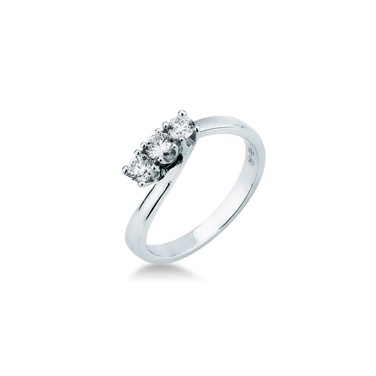 Anello Trilogy con Diamanti 0,41 ct F VS in Oro Bianco 18kt – Mirco Visconti