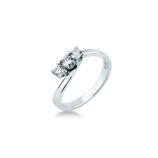 Anello Trilogy con Diamanti 0,41 ct F VS in Oro Bianco 18kt – Mirco Visconti