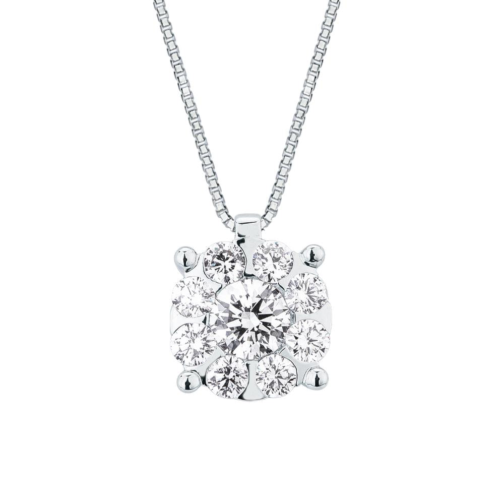 Collana Punto Luce con Diamanti 0,17 ct G VS in Oro Bianco 18kt – Mirco Visconti