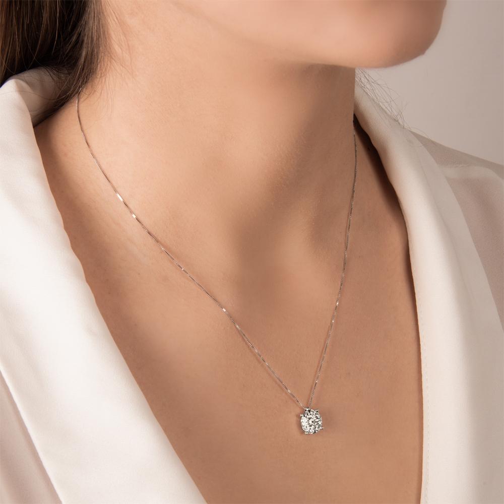 Collana Punto Luce con Diamanti 0,17 ct G VS in Oro Bianco 18kt – Mirco Visconti