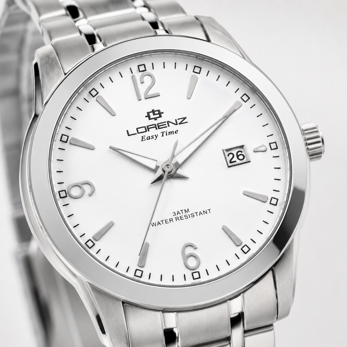 Orologio Lorenz Easy Time 38 mm Quadrante Bianco 030044AA