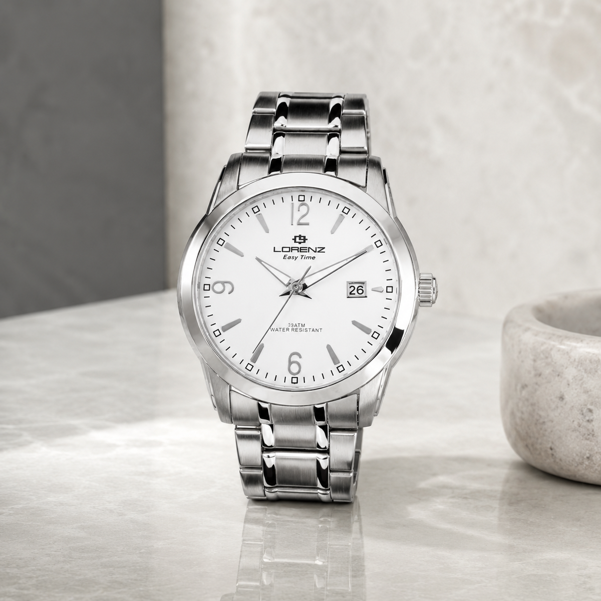 Orologio Lorenz Easy Time 38 mm Quadrante Bianco 030044AA