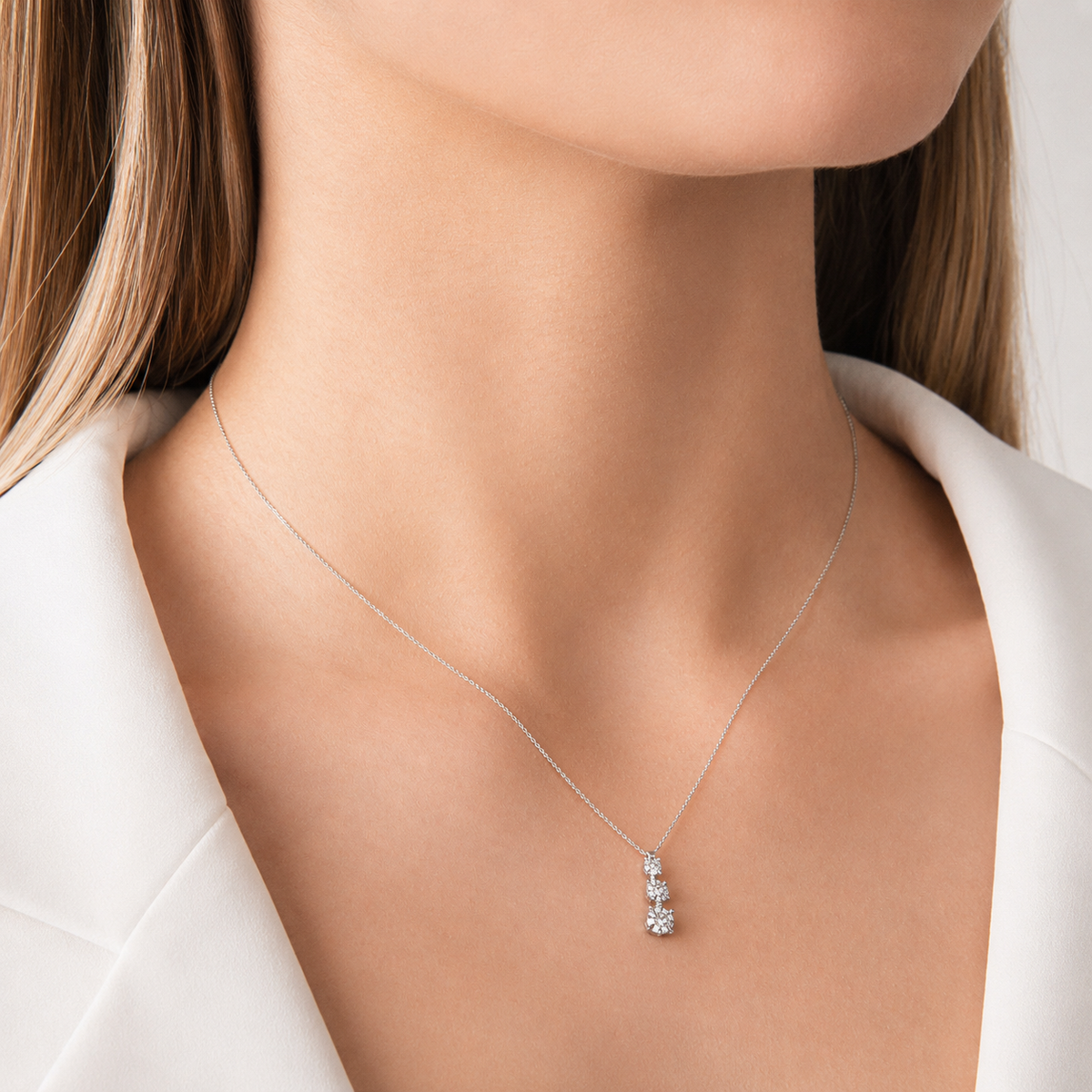 Collana con Diamanti 0,21 ct G VS in Oro Bianco 18kt – Mirco Visconti
