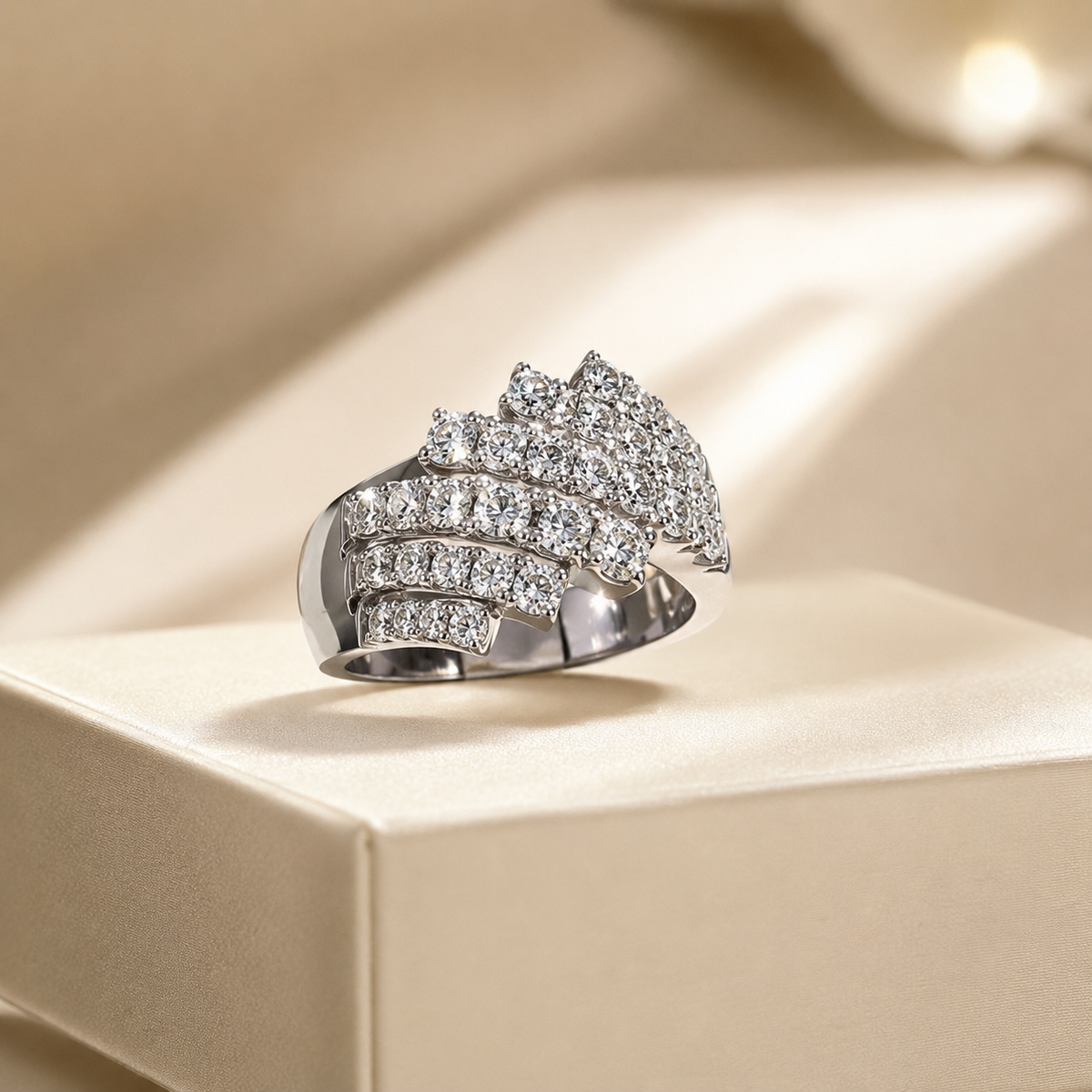 Anello con Diamanti 2,46 ct F VVS in Oro Bianco 18kt – Mirco Visconti