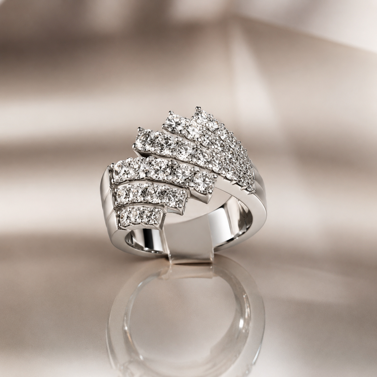 Anello con Diamanti 2,46 ct F VVS in Oro Bianco 18kt – Mirco Visconti