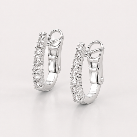 Orecchini Mirco Visconti a Cerchio in Oro Bianco 18kt con Diamanti 0,17 ct G VS