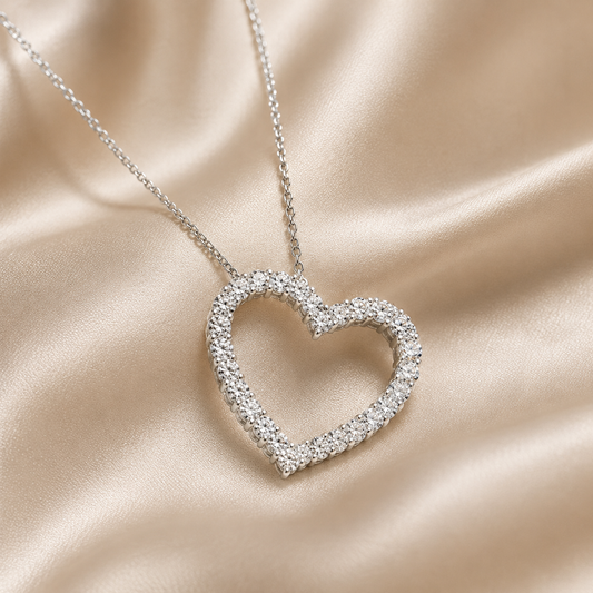 Collana Mirco Visconti Cuore in Oro Bianco 18kt con Diamanti 0,48 ct G VS