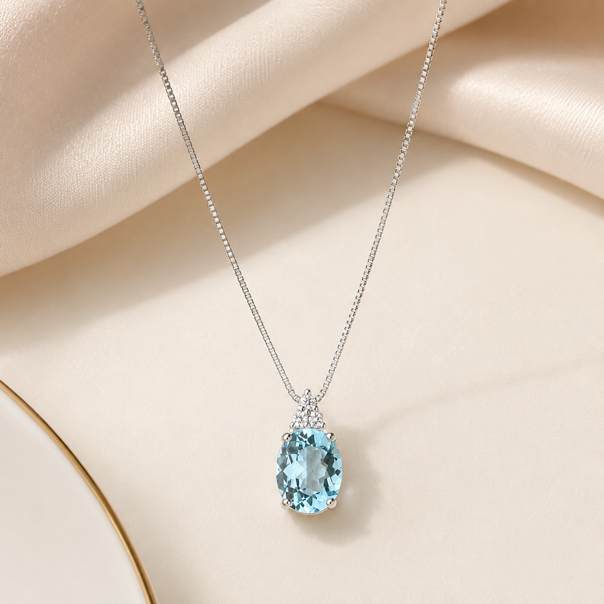 Collana con Acquamarina 1,82 ct e Diamanti 0,03 ct G VS in Oro Bianco 18kt – Mirco Visconti (LF231/10AC)