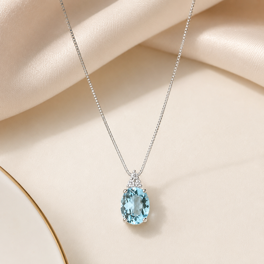 Collana Mirco Visconti in Oro Bianco 18kt con Acquamarina 1,82 ct e Diamanti 0,03 ct G VS | LF231/10AC