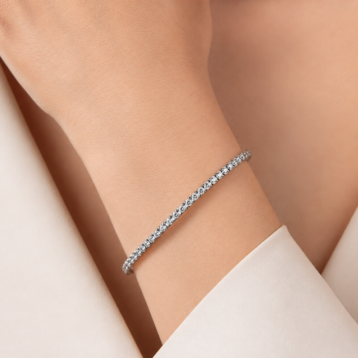 Bracciale Tennis con Diamanti 1,60 ct G VS in Oro Bianco 18kt – Mirco Visconti (NL1/40)